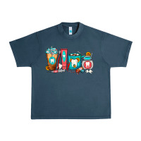 Midnight Navy Dentist Coffee Cups Urban Heavy Tee - FaDigitalArtStudio