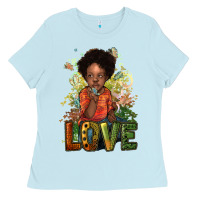 Baby Blue Black are boy love Ladies Tee - HowdyJamesFarm