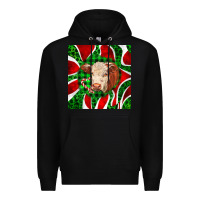 Black christmas hereford cow face Premium Hoodie - LillyAllenDesigns