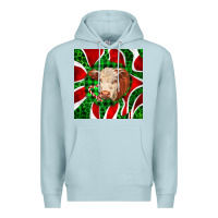 Blue Mist christmas hereford cow face Premium Hoodie - LillyAllenDesigns