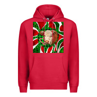 Cardinal christmas hereford cow face Premium Hoodie - LillyAllenDesigns