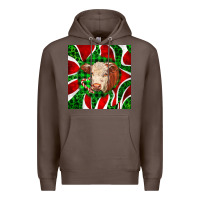 Coffee christmas hereford cow face Premium Hoodie - LillyAllenDesigns