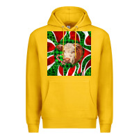 Lemon christmas hereford cow face Premium Hoodie - LillyAllenDesigns