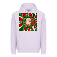 Lilac christmas hereford cow face Premium Hoodie - LillyAllenDesigns