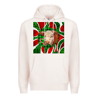 Pale Pink christmas hereford cow face Premium Hoodie - LillyAllenDesigns