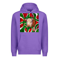 Purple christmas hereford cow face Premium Hoodie - LillyAllenDesigns