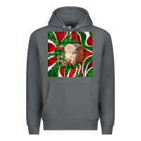 Rock christmas hereford cow face Premium Hoodie - LillyAllenDesigns