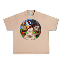 Burro Christmas Charolais Calf Black Angus Bull And Roos Urban Heavy Tee - RanaPortraitStore