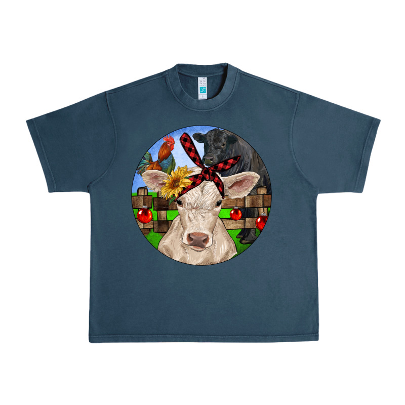 Christmas Charolais Calf Black Angus Bull And Roos Urban Heavy Tee by RanaPortraitStore | Teevron