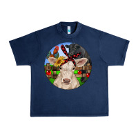 Navy Christmas Charolais Calf Black Angus Bull And Roos Urban Heavy Tee - RanaPortraitStore