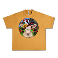 Peanut Butter Christmas Charolais Calf Black Angus Bull And Roos Urban Heavy Tee - RanaPortraitStore