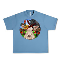 Pebble Blue Christmas Charolais Calf Black Angus Bull And Roos Urban Heavy Tee - RanaPortraitStore