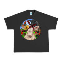 Pigment Black Christmas Charolais Calf Black Angus Bull And Roos Urban Heavy Tee - RanaPortraitStore