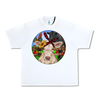 White Christmas Charolais Calf Black Angus Bull And Roos Urban Heavy Tee - RanaPortraitStore