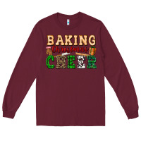 Burgundy baking christmas cheer Long Sleeve Tee - FaDigitalArtStudio