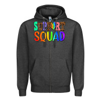 Charcoal Heather support squad Zipper Hoodie - AdoDesignShop