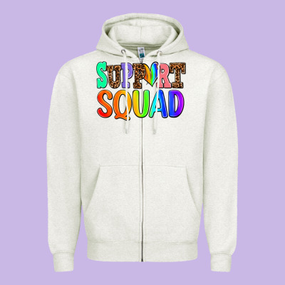 Support Squad Zipper Hoodie Designed By Adodesignshop