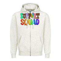 Oatmeal Heather support squad Zipper Hoodie - AdoDesignShop