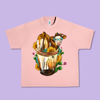 Simmental Cow Bobba Cup Urban Heavy Tee Designed By Fadigitalartstudio