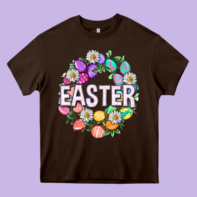 Easter With Eggs And Daisy Easter Day Heavy Core Tee Designed By Howdyjamesfarm