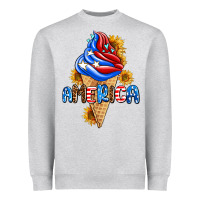 Heather Grey ice cream america Heavyweight Sweatshirt - AdoDesignShop