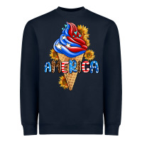 Navy ice cream america Heavyweight Sweatshirt - AdoDesignShop