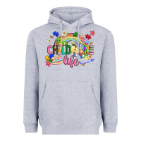 Heather Grey childcare life Heavyweight Hoodie - JahusDesignShop