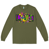 Army Green mardi gras love Long Sleeve Tee - FaDigitalArtStudio
