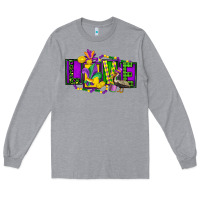 Heather Grey mardi gras love Long Sleeve Tee - FaDigitalArtStudio