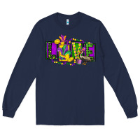 Navy mardi gras love Long Sleeve Tee - FaDigitalArtStudio