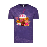 Cloud Purple Valentines Day Frappe Coffee Vintage Tee - FaDigitalArtStudio