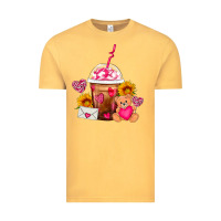 Vintage Mustard Valentines Day Frappe Coffee Vintage Tee - FaDigitalArtStudio