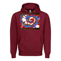 Burgundy usa tie dye Zipper Hoodie - AdoDesignShop