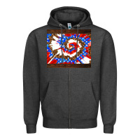 Charcoal Heather usa tie dye Zipper Hoodie - AdoDesignShop