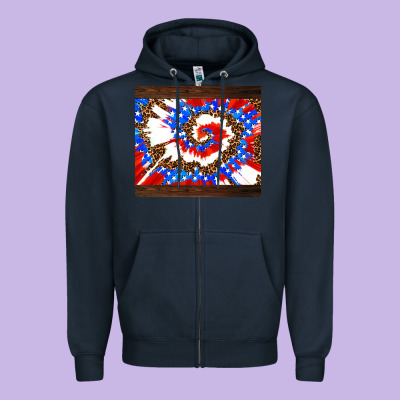 Usa Tie Dye Zipper Hoodie Designed By Adodesignshop