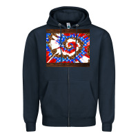 Navy usa tie dye Zipper Hoodie - AdoDesignShop