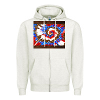 Oatmeal Heather usa tie dye Zipper Hoodie - AdoDesignShop