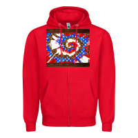 Red usa tie dye Zipper Hoodie - AdoDesignShop