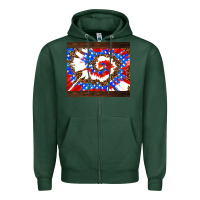 Sports Green usa tie dye Zipper Hoodie - AdoDesignShop