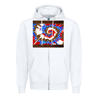 White usa tie dye Zipper Hoodie - AdoDesignShop