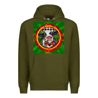 Army Green christmas baby holstein face Premium Hoodie - LillyAllenDesigns