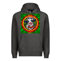 Charcoal Heather christmas baby holstein face Premium Hoodie - LillyAllenDesigns