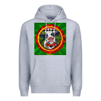 Heather Grey christmas baby holstein face Premium Hoodie - LillyAllenDesigns