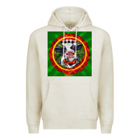 Oatmeal Heather christmas baby holstein face Premium Hoodie - LillyAllenDesigns
