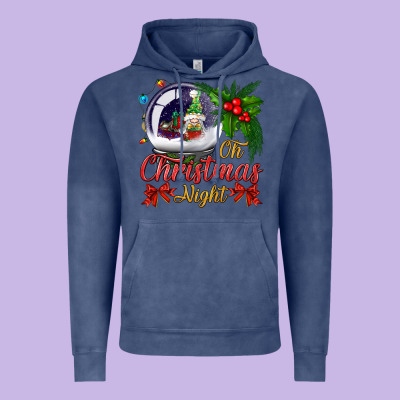 Oh Christmas Night Snow Globe Vintage Hoodie Designed By Bundleandbundleshop