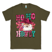 Army Green ho ho howdy santa pink christmas Classic Tee - CowGirlArtShop