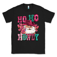 Black ho ho howdy santa pink christmas Classic Tee - CowGirlArtShop