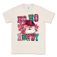 Natural ho ho howdy santa pink christmas Classic Tee - CowGirlArtShop