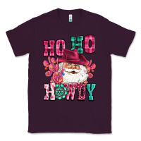 Plum ho ho howdy santa pink christmas Classic Tee - CowGirlArtShop