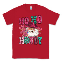 Red ho ho howdy santa pink christmas Classic Tee - CowGirlArtShop